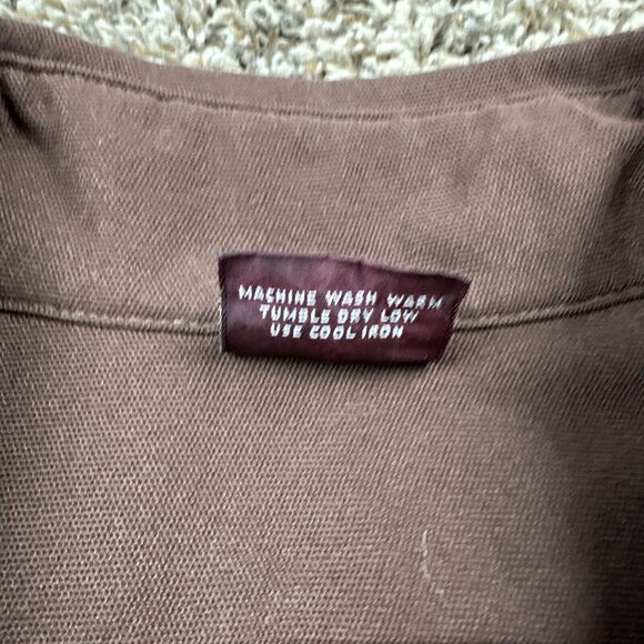 Vtg 70s Sutton Knits Dark Brown Long Sleeve Button Down Shirt L Rainbow Threads - Picture 3 of 8